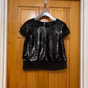 Black sequin top BCBGMAXZRIA xxs
